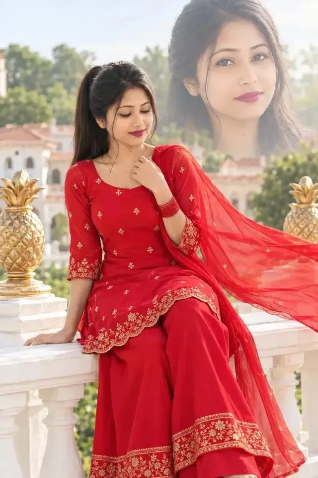 Beautiful Girl in Red Traditional Dress ❤️🌹 | Royal Indian Beauty