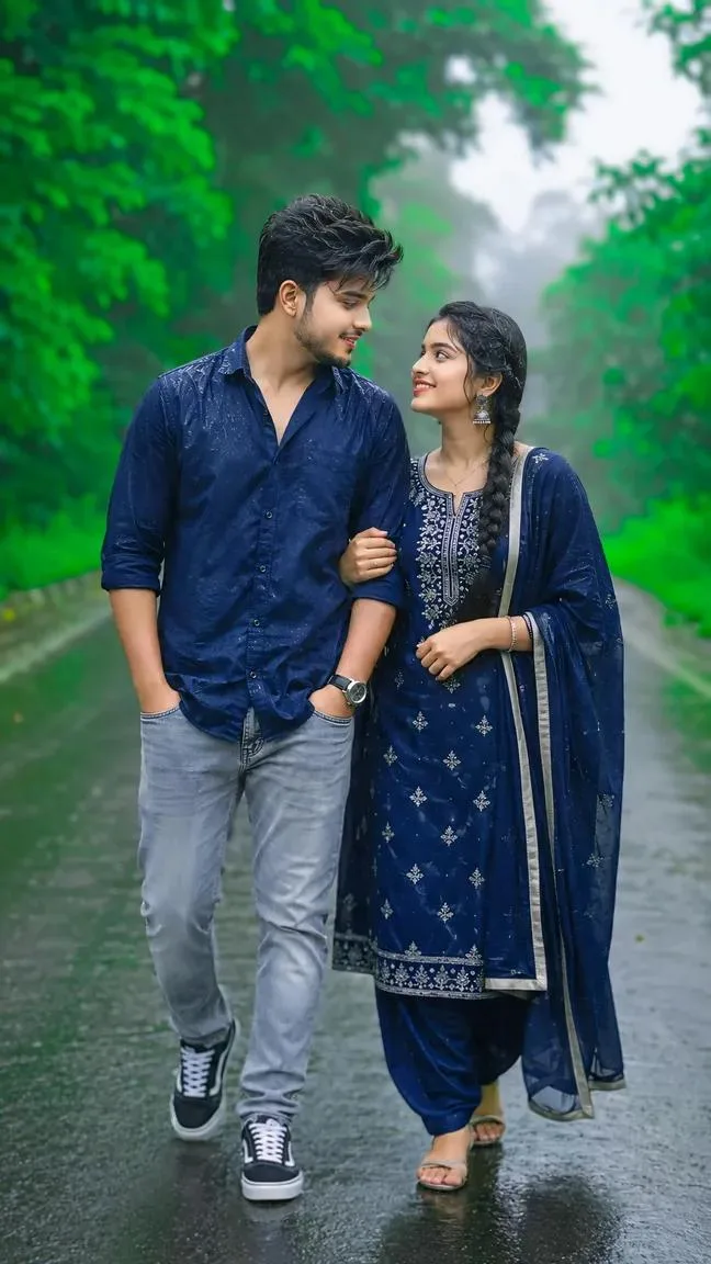 Romantic Couple Walking in Rain ππ§οΈ