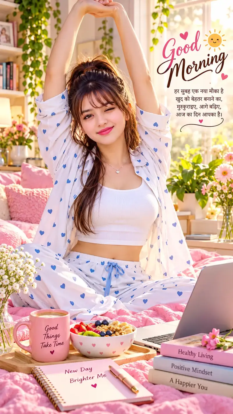 Good Morning Girl – Cozy Sunrise & Positive Vibes Portrait