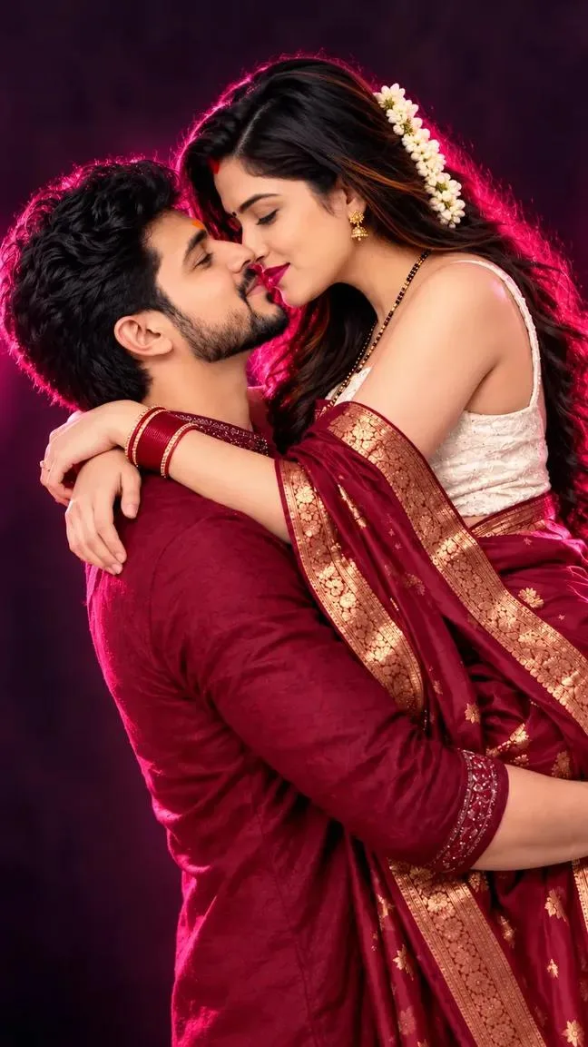 Romantic Couple in Maroon β€οΈπΉ | Beautiful Love Moment